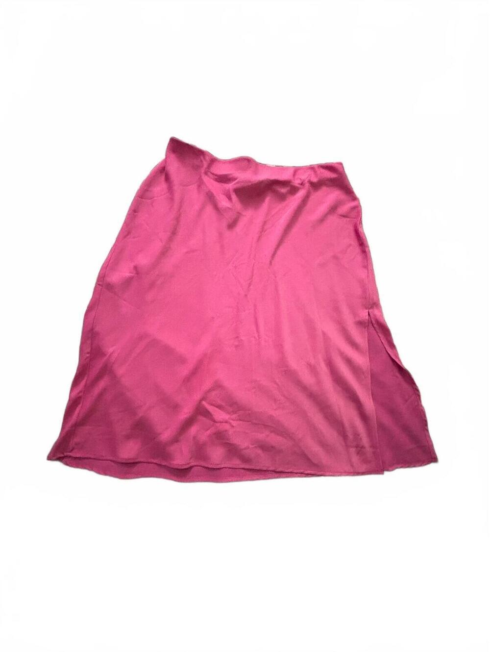 A NEW DAY hot pink satin midi skirt